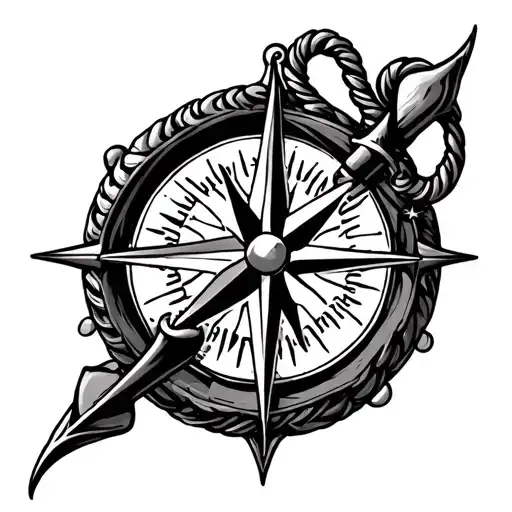 anchor, compass, Cape Breton Island  tattoo design idea