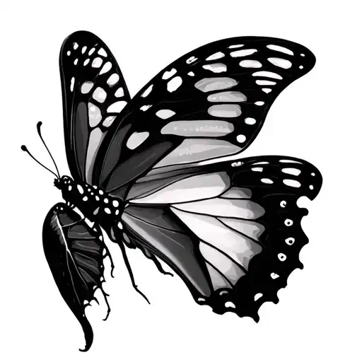 butterfly metamorphosis stages tattoo design idea