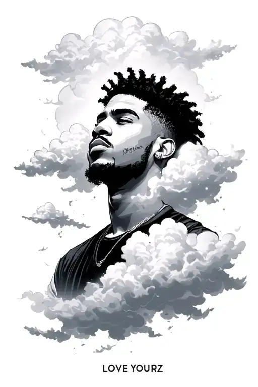 j cole love yourz inside of clouds tattoo design idea