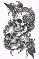 skulls and scorpions intertwined within tattoo design idea