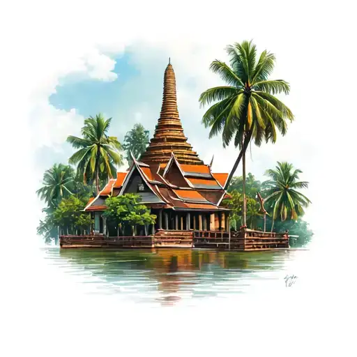 Create a tattoo that represents the tourists love for Cambodia and their way of living tattoo design idea