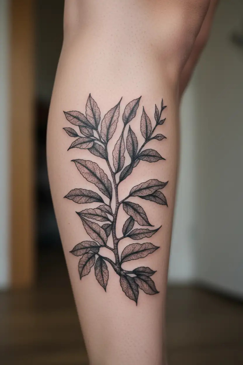 Willow branch, from shoulder to brush, style of pre -fit tattoo design idea