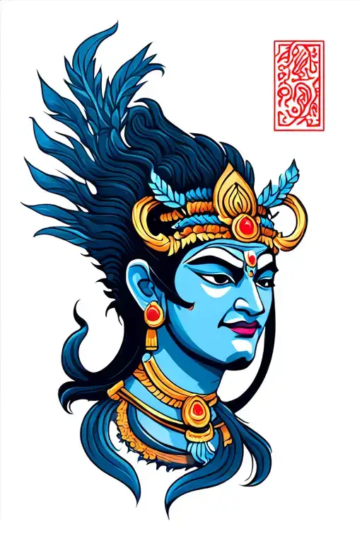 Ravana Shiva Trishul tattoo design idea