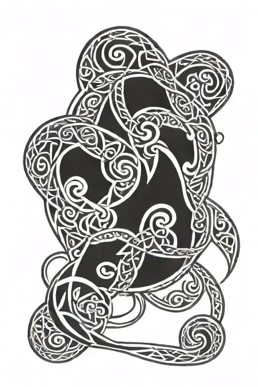 Celtic Father Daughter tattoo design idea