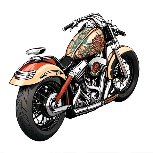Harley Davidson motorcycle tattoo design idea