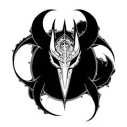 Khorne symbol incorporating elements tattoo design idea