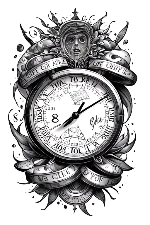 Time, Life is a gamble if you don't take the chances given to you. tattoo design idea