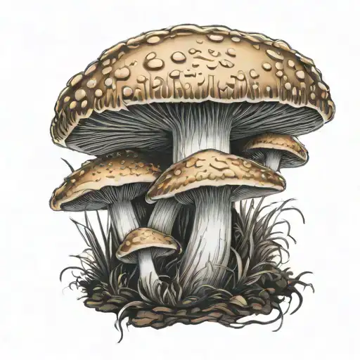 Golden Teacher Mushroom tattoo design idea