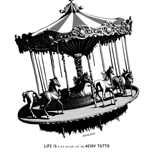 Life is a single round of merry -go -round with Ann Jones Tattoo tattoo design idea