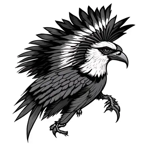 Native American thunderbird  tattoo design idea