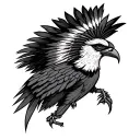 Native American thunderbird  tattoo design idea