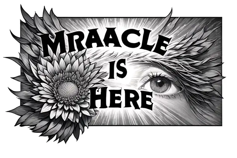 MIRACLE IS HERE tattoo design idea