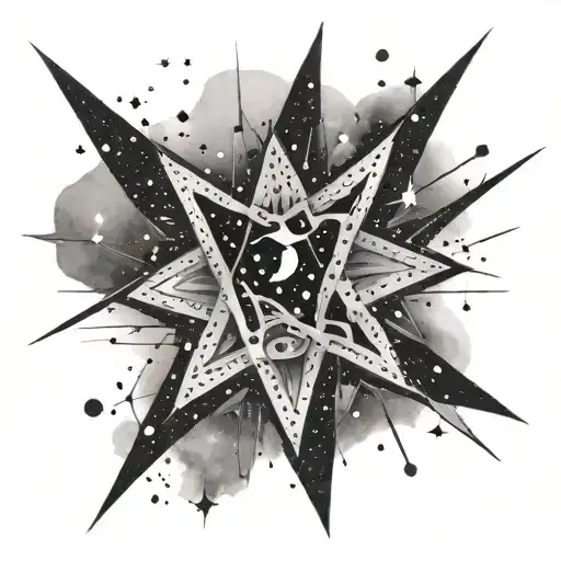 Thick star constellation tattoo design idea