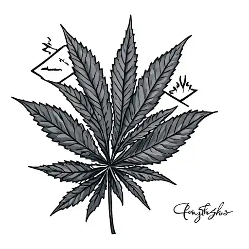 cannabis mountain range tattoo design idea