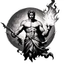 Prometheus holding fire tattoo design idea