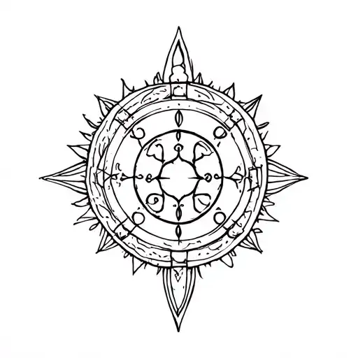 solar plexus chakra symbol tattoo design idea