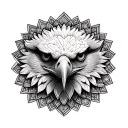 mandala with eagle face  tattoo design idea