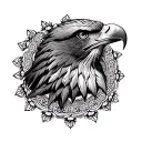 mandala with eagle face  tattoo design idea