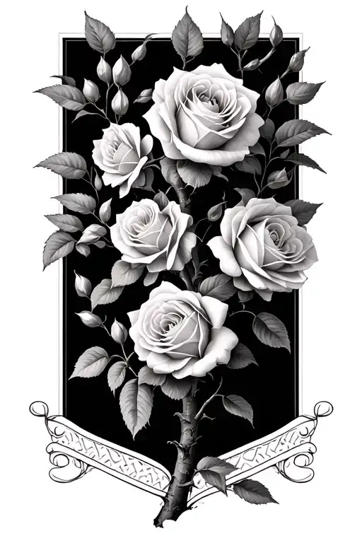 peach tree with roses  tattoo design idea