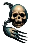 spooky fork tattoo design idea