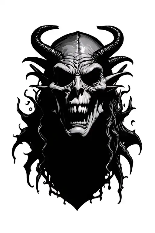 satan hell alcohol tattoo design idea