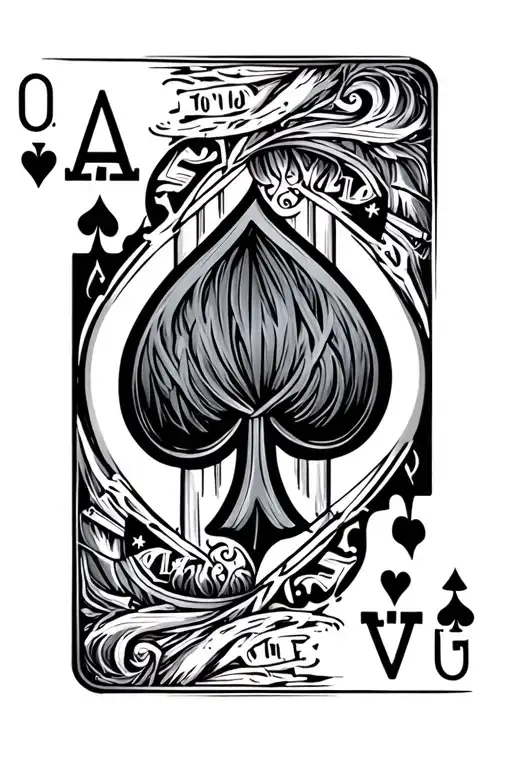  ace of spades card with the words all lr nothing tattoo design idea