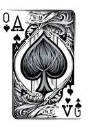  ace of spades card with the words all lr nothing tattoo design idea