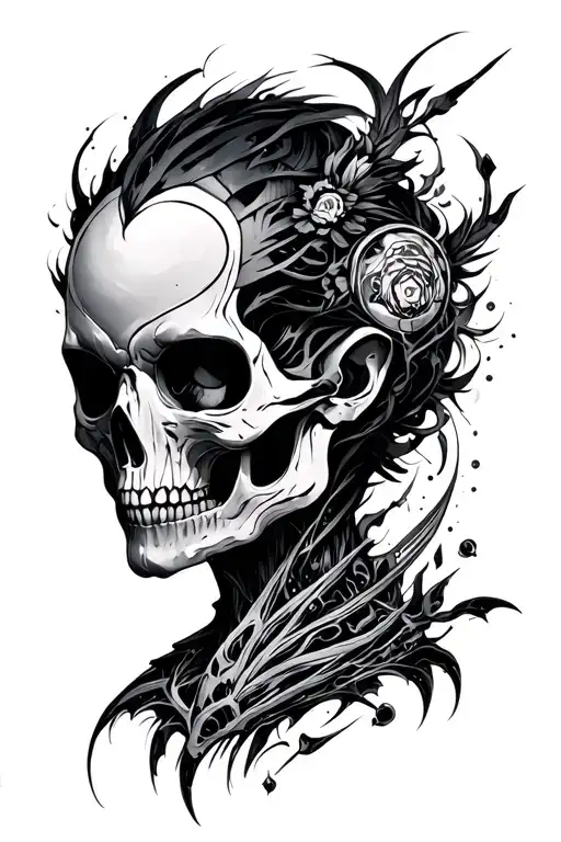 cyber sigilism tattoo design idea