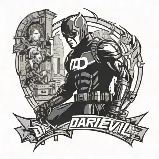 daredevil tv series minamilist style tattoo design idea