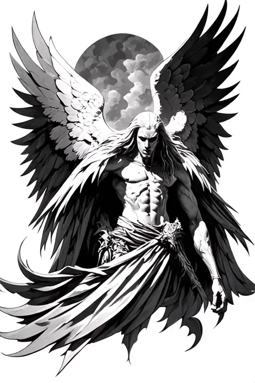 Azrael archangel tattoo design idea