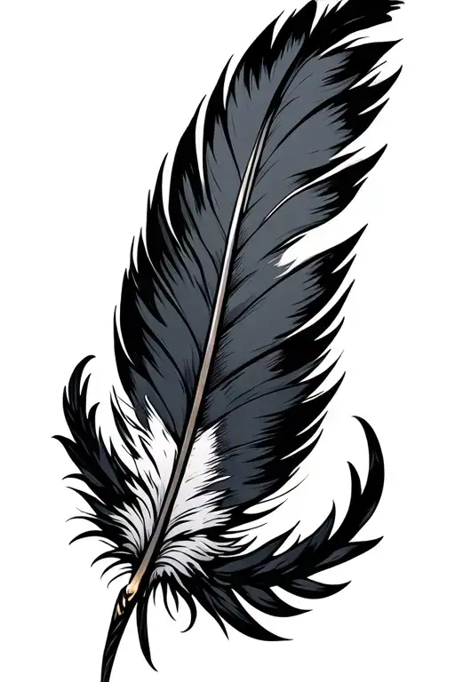 native feather with abstract raven talon tattoo design idea
