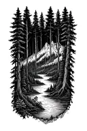 alaska forrest themed half sleeve  tattoo design idea