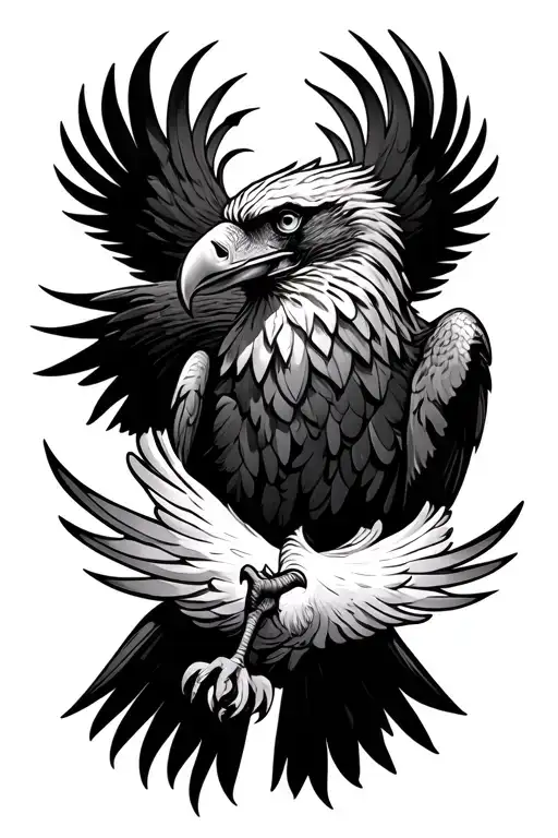 wedge tail eagle tattoo design idea