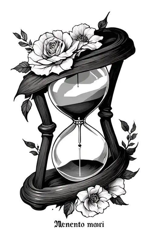 "Memento mori" "Memento mori" hourglass made tattoo design idea