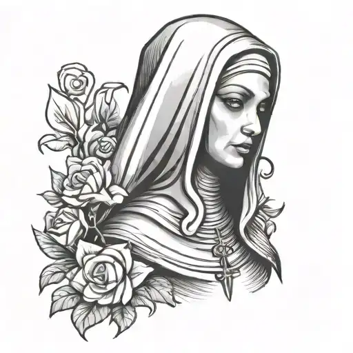 nun tattoo design idea