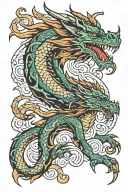 dragon reversible tattoo design idea