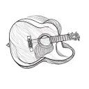 fine line acoustic guitar outline tattoo tattoo design idea