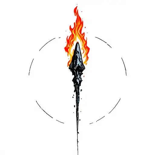 flaming asteroid tattoo design idea