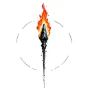 flaming asteroid tattoo design idea