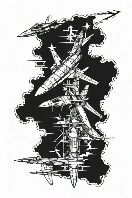american flagg, F-16, Blackhawk helicopter tattoo design idea