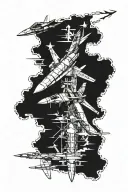 american flagg, F-16, Blackhawk helicopter tattoo design idea