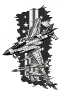american flagg, F-16, Blackhawk helicopter tattoo design idea