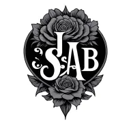black tattoo with initials J S A B S incorporated somehow tattoo design idea