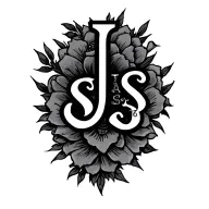black tattoo with initials J S A B S incorporated somehow tattoo design idea