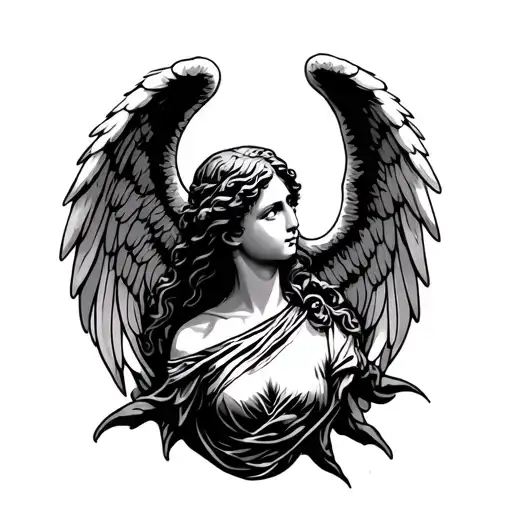 Angel On Neck tattoo design idea