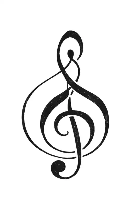 nautilus and treble clef merging tattoo design idea