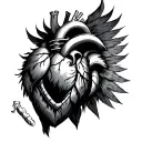 warrior image heart attack survivor  tattoo design idea