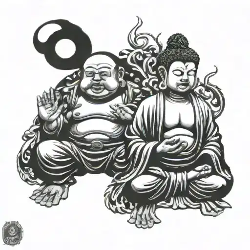 Shiki Fujin and Budha tattoo design idea