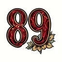 89 96 99 numerals surrounded tattoo design idea