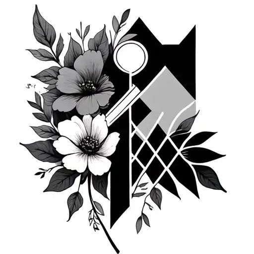 infinity, cross, flowers, geometry tattoo design idea